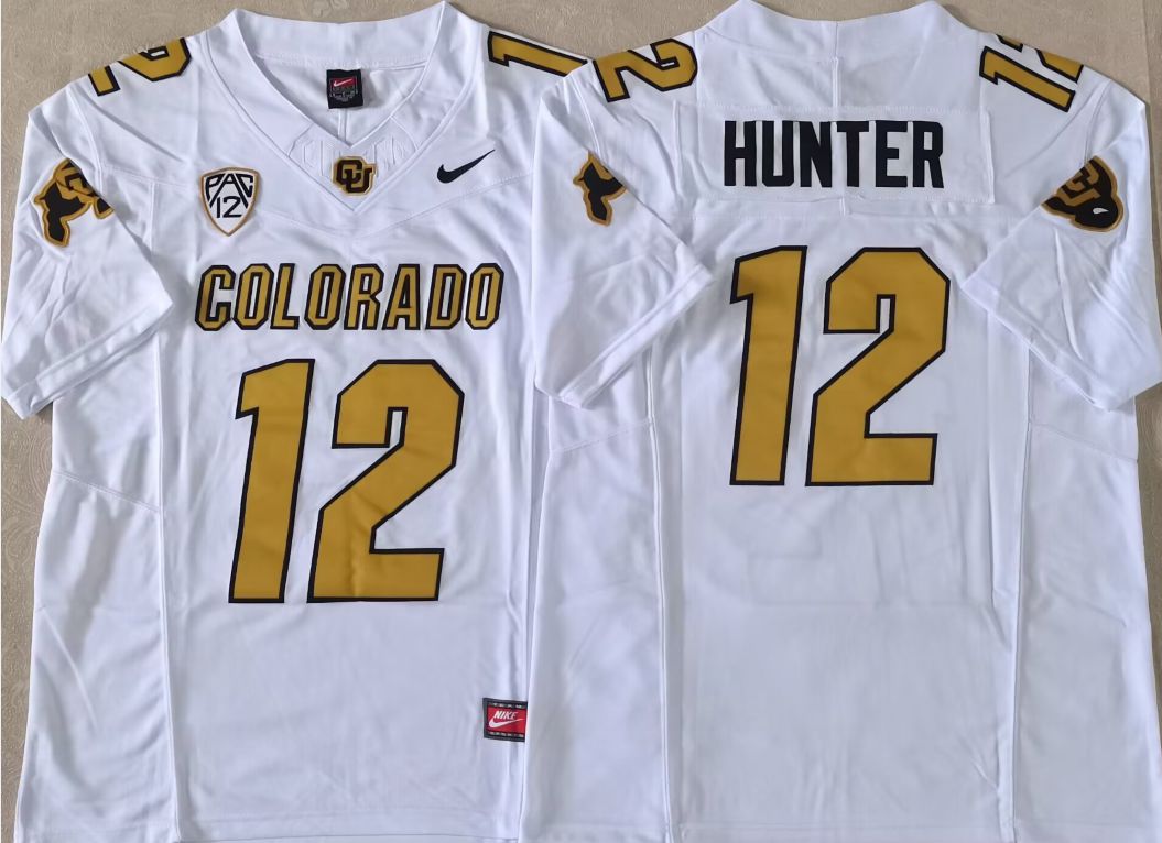 Men Colorado Buffaloes #12 Hunter White 2025 Nike Limited NCAA Jersey style 2->more ncaa teams->NCAA Jersey